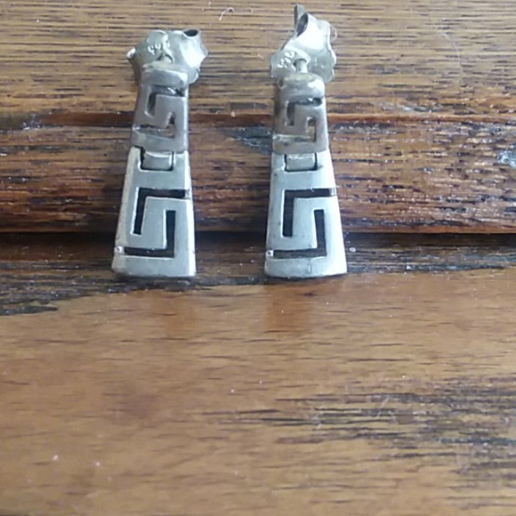 Jewelry - Sterling silver Greek Key design earrings